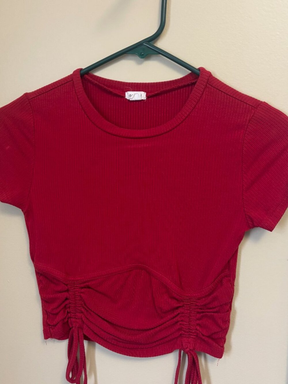 Red Garage small cropped top